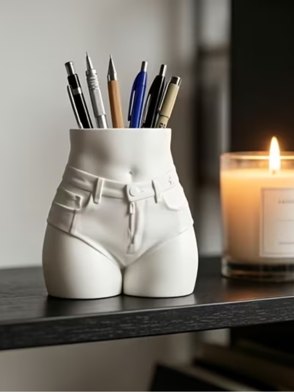 3D PRINTER Women’s cheeky Shorts RESIN Pen Holder - White NEW